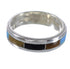 Authentic Sterling Silver Multicolor Inlay Southwest Ring Size 6-1/4 QX78647